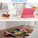 HGWALP Clear Case for iPad (A16) 11th Generation 11 Inch (2025),iPad 10th Generation 10.9" (2022),Stand Cover with Hard Translucent Back, Support Touch ID, Auto Wake/Sleep&Stylus Holder-(Marble Pink)