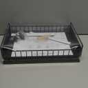 Under Sink Organizer, Single Tier Metal Pull Out Sliding Drawer Shelf for Kitchen Bathroom Cabinet Storage, Sturdy Rack  Black