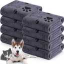 Chumia 8 Pcs Dog Towels for Drying Dogs Cats Pet Towels Bulk Puppy Microfiber Quick Drying Paw Bath Bathing Supplies Absorbent for Medium Pets(Gray,55 x 28 Inch)