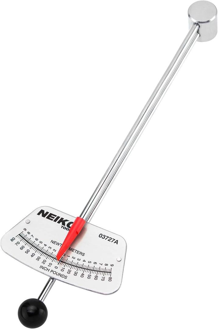 Neiko 03727A 1/4-Inch-Drive Beam Torque Wrench, SAE and MM Bicycle and Automotive Wrench, Reads in 080 Inches/Pounds and 09 Newton/Meter Increments