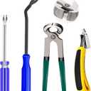 4Pcs Upholstery Staple Remover Tool Set Including 7inch End Cutting Plier,V Tip Tack Puller,U Tip Tack Puller,Staple Remover,Nail Puller Carpet Remover for Furniture Floor Photo Frame