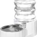 RIZZARI Dog Water Bowl Dispenser: 5L Automatic Stainless Steel Gravity Feeder - Large Capacity for 8-20 LB Cats with Joint Spine Pain - for Kitchen Bedroom (['White'])