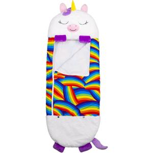 Happy Nappers: Pillow & Sleepy Sack: Large - White Unicorn - 66 x 30, 2-in-1: Plush Animal Opens to Sleeping Bag, Soft Play & Nap Character, Kids 3+ (Medium)