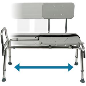 DMI® Sliding Transfer Bench Shower Chair with Cut-Out Seat