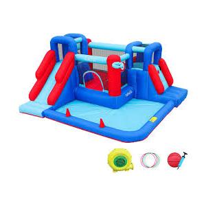 Bounce House,Bouncy Castle with Ball Pit, Inflatable Kids Double Slide with Air Blower, Castle Bouncer for Children Jumping Outdoor and Indoor Party