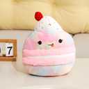 12" Macaron Plush Pillow Stuffed Animals Original Plushie Cupcake Pink Ice Cream Squishy for Kids Boys Girls