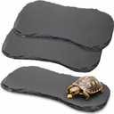 Tlence 3 Pack Reptile Basking Platform, 11''x5.5'' Tortoise Rock Plates, Bearded Dragon Feeding Slate, Lizard Bathing Resting Rock Slab for Gecko Chameleon Snake Frog Habitat Accessories