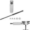 MOTO4U Piston Pin Puller, Plungers Remover Tool Heavy Duty Wrist Pin Puller-Short Skirt Piston Tool with 5 Adapters Piston Bolts (11mm, 13mm, 16mm, 19mm, 22mm) for Small Engine Repairs in Sliver