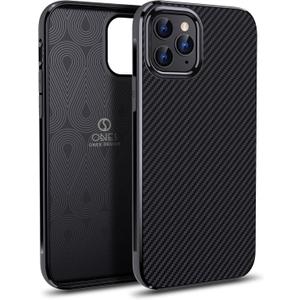 ONES Thin Case for iPhone 11 pro max,Carbon Fiber Pattern Ultra Slim Cover Shockproof Protective Phone Case with Minimalist Design and Scratch Resistant Fingerprint Prevention,Black