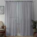 Exclusive Home Curtains Santos Sheer Rod Pocket Top Curtain Panel Pair, 54x96, Melrose Blue, 2 Panels