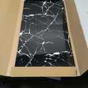 Peel and Stick Backsplash Marble Tiles for Kitchen Bathroom, 10 Pieces 23.6" x 11.8" PVC Waterproof Wall Backsplash Tiles, Bathroom Wall Marble Tile Stickers (Black Marble)