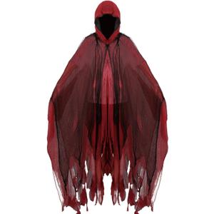 Medieval Hooded Cloak for Adult Renaissance Gothic Wizard Cape Halloween Cosplay Robe Costumes (Red)