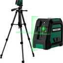 RockSeed Dual Modules Line Laser, Self Leveling Laser Level, Horizontal and 150 Vertical Green Beam, 2 AA Batteries, Carrying Bag, for Home Decoration/DIY/Construction Site