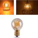 Lxcom Lighting G40 LED Light Bulb 2W Vintage Edison Globe Light Bulb 2200K Warm White G40 Amber Glass E17 Intermediate Base Decorative String Light Bulbs Outdoor Replacement Bulbs, AC120V(5 Pack)