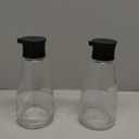 2 Pcs 9.6 OZ Soy Sauce Dispenser Large Glass Cruet Dispenser for Olive Oil Vinegar Soy Sauce Containers Oil and Vinegar Bottle Set for Kitchen Cooking Barbecue(Black)