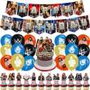 Westing Birthday Decoration,Wwe Party Decorations Include Banner,Cake Toppers and Ballons for Boxing Birthday Supplies