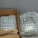 Geetery 4 Pack Chair Cushions for Dining Chairs, 16" x 15" Green and White Kitchen Chair Cushions with Ties Buffalo Plaid Soft Comfy Seat Pads for Home Office Living Room Outdoor Indoor