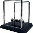Newtons Cradle Balance Balls, Swinging Balls with Black Base, Science Physics Accessories for Adults, Calm Down Fidgets Kit, Desk Ornament for Stress Relief, Office Home Decoration (Black) (Medium - 5 Balls)