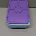 4 Pcs Bento Snack Box Containers, 4 Compartment Divided Stackable Food Storage Containers with Lids, Meal Prep Lunch Container with Sauce Cups