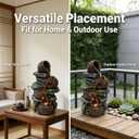 4-Tiered Outdoor Tabletop Water Fountain 17.9 | Indoor Waterfall Feature, LED Lights, Resin, Relaxation Decor, Home, Office, Yard and Garden