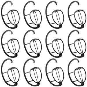 MANCHAP 12 Pack 15 Inch Black Wig Hanger, Plastic Hanging Wig Head Stand for Multiple Wigs and Hats