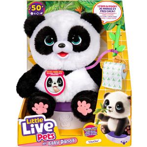 Little Live Pets My Baby Talking Panda ChuChu, Cuddly Panda Toy Plush with 50+ Sounds, Potty Dance, Kick, Feed, Kids Interactive Animal Toys Ages 4+