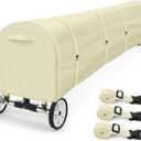 Swimming Pool Solar Reel Cover, 18Ft Heavy Duty Waterproof Solar Blanket Reel Cover, UV Resistant Solar Blanket Reel Roller Covers Swimming Pool Solar Reel Covers for Inground Pool, Beige