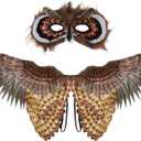 Alodidae Owl Wings Mask Costume Set Bird Wing Eagle Hawk Costumes Halloween Party Props