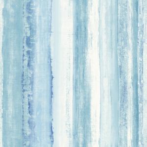 RoomMates RMK9061WP Light Blue Watercolor Stripe Peel and Stick Wallpaper 20.5 in x 16.5 feet