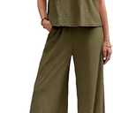 Summer Outfits for Women Pants Sets 2 Piece Casual Tank Tops Sleeveless Coverup Blouses Beach Vacation Loungewear, Size M