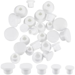 GORGECRAFT 30Pcs 5 Sizes Silicone Hole Plug Waterproof Replacement Rubber Tube Plug White Bottle Stopper 9.5-15mm Inner Diameter Soft Flexible Reusable End Covers for Bottles Pipes Flower Pots