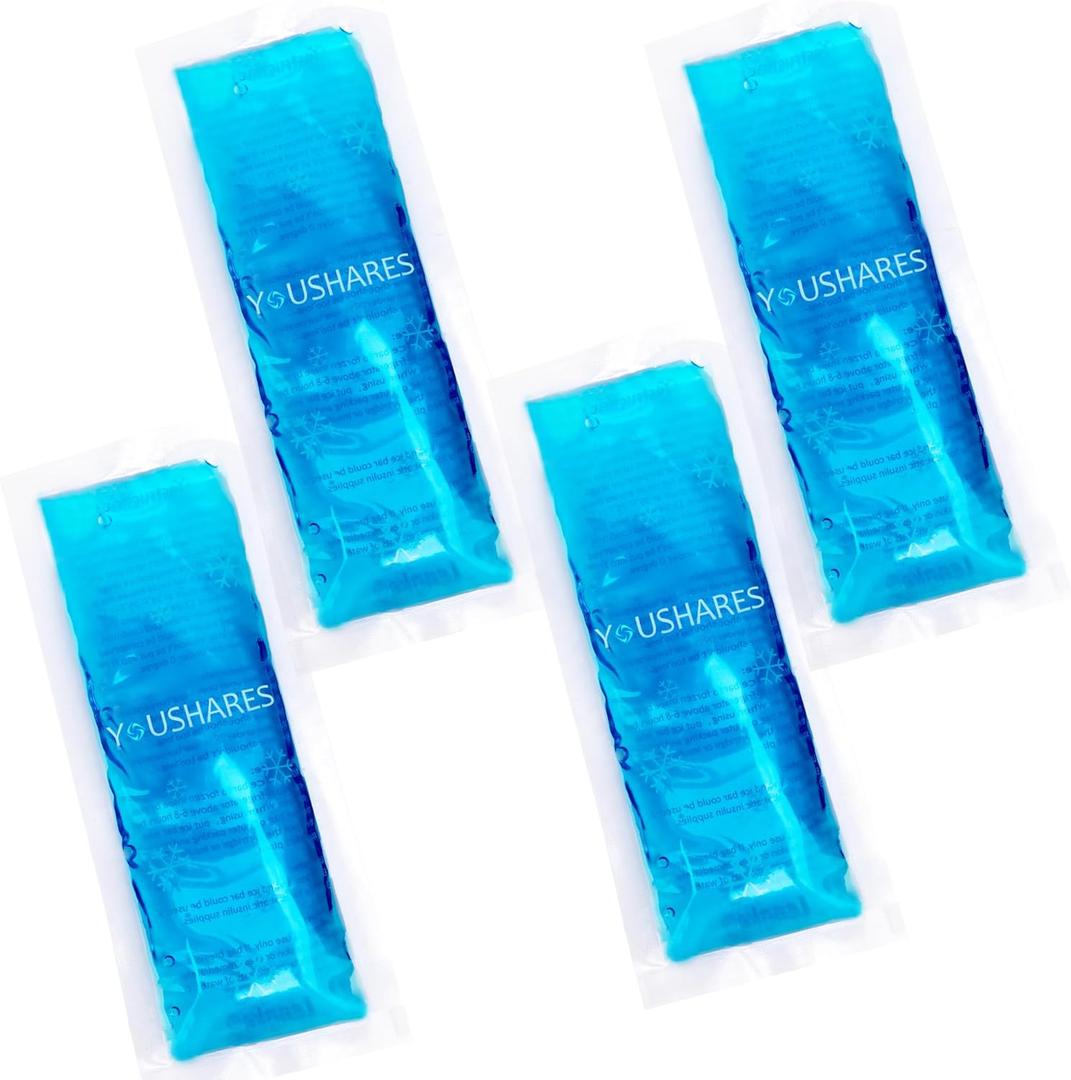 YOUSHARES Ice Packs for Insulin Cooler Travel Case - TSA Approved Medicine Cold Pack for Air Travel, Reusable Mini Freezer Packs Small Diabetic Cooling Flight Ice Bags 4 Packs