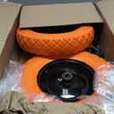 Upgraded 16" Flat Free Wheelbarrow Wheels and Tires, 4.80/4.00-8 Solid Tires with 5/8"&3/4" Bearings, Universal Fit for Wheelbarrows/Garden Trailer