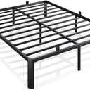 Metal Bed Frame Full Size, 14 Inch 3500 lbs Heavy Duty Platform Bed FramesSteel Slats Noise Free No Box Spring Needed, Easy Assemble Sturdy Bedframe Rounded Corner with Storage and Mattress Retainers