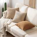 MIULEE 20x20 Inch Decorative Pillow Covers for Couch Bed Set of 2 Textured Boucle Neutral Throw Pillow Covers Taupe Khaki Camel Accent Solid Pillowcases Sofa Living Room Home Decor