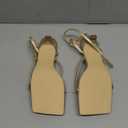 Coutgo Womens Strappy Low Kitten Heels Sandals Open Square Toe Flip Flop Summer Dress Party Shoes (Size 8, Gold)