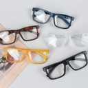 Eyekepper 5 Pack Oversize Reading Glasses Square Large Frame Readers for Men and Women +1.25