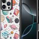 for iPhone Case - [6.6 ft Military-Grade Drop Protection] [Anti-Peel Technology] Clear Black TPU Bumper Case with Cute Design (Space Planet, iPhone 16 Pro)