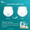 WhyWorry Adult Diapers with Tabs, Disposable Incontinence Briefs for Women & Men with Maximum Absorbency, Adult Briefs for Incontinence Overnight, Odor Control, Unisex, Medium, 15 Count