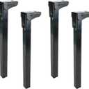 Geesatis Furniture Legs, Folding Metal Table Legs, Adjustable Replacement Desk Legs for Sofa Office Table Loveseat Dresser, with Mounting Screws, 4 Pack Black 14 inch