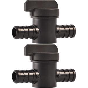 SharkBite 1/2 Inch Poly Crimp Ball Valve, Pack of 2, PEX Pipe, PE-RT, 24606Z2 (1/2 in., 2 Pack)