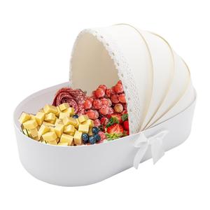 Cardboard Fillable Letter for Baby Shower, White Decorative Box Charcuterie Board Display (Basket)