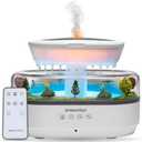 Dreamlax Rain Humidifiers for Bedroom  Cool Mist Essential Oil Diffuser, White Noise Machine with 10 Nature Sounds, 7 LED Lights, Remote Control & Decorative Raindrop Lamp