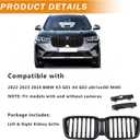 Front Kidney Grille Upper Grill Replacement for 2022 2023 2024 BMW X3 G01 X4 G02, Single Slat, Gloss Black