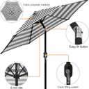 Blissun 7.5 ft Patio Umbrella, Yard Umbrella, Outdoor Market Umbrella with Push Button Tilt Crank (Black&White)