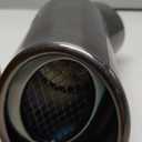 1 Pc Curved Slant Cut Exhaust Tip 2.9" Inlet 4.0" Outlet 6.9" Length Tailpipe Universal Car Bolt on Stainless Steel Black Rear