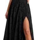 KIRUNDO Cocktail Dresses for Women Elegant Wedding Guest Summer Formal Maxi Lace Floral Slit Prom Party Bridesmaid Dress (Small, Black)