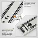 LONTAN 1 Pair Full Extension Ball Bearing Drawer Slides 12 14 16 18 20 22 24 Inch Heavy Duty Side Mount File Cabinet Rails Dresser Runner Kitchen Cabinet Drawer Glides 100 LB Capacity (16 inch,Silve)