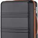 Kono 24 Inch Luggage Suitcase with Spinner Wheels TSA Lock Lightweight PC+ABS Hardside Medium Checked Luggage Durable Rolling Suitcase Apricot Black
