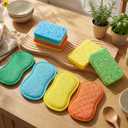 12 Pack Dish Sponges Kitchen Non-Scratch Microfiber and Compressed Cellulose Sponges for Washing Dishes Cleaning Pots Pans Kitchen Bathroom Cars Cleaning Supplies DIY Crafts for Kids